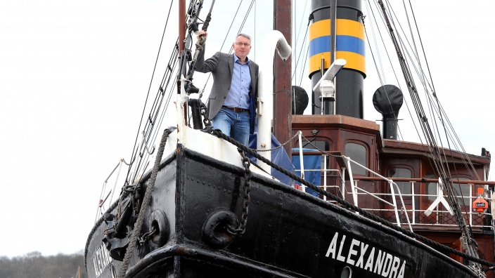 Arne Rüstemeier an Bord des Salondampfers Alexandra