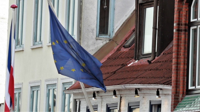Europaflagge am Flensburger Hafen