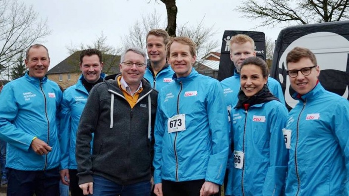 Mit CDU-Spitzenkandidat Daniel Günther und Team in Flensburg